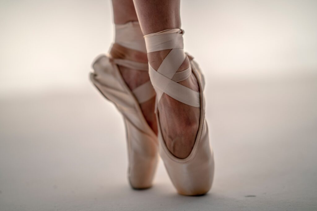 Ballet dancer with their toes pointed